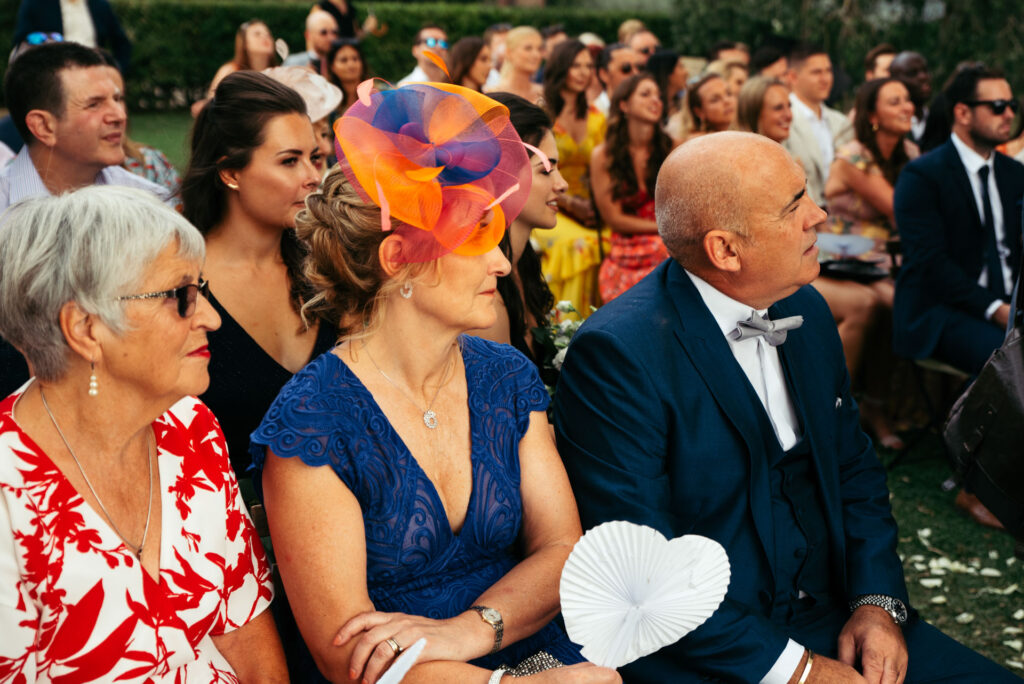 Mum and dad's bride listen to the ceremony