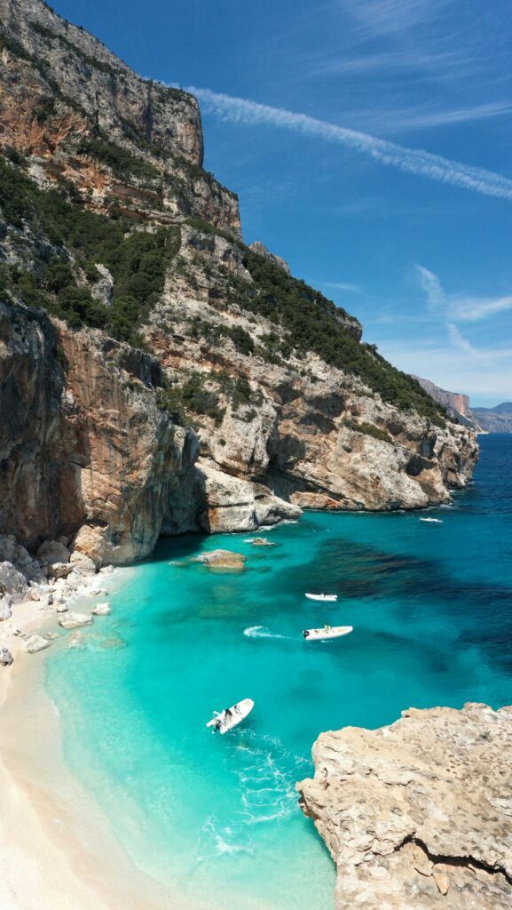 View of a beach in Sardinia, perfect for a seaside elopement in Italy