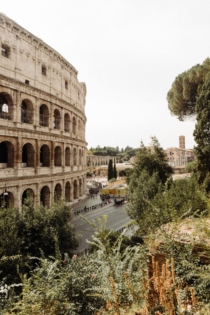 View of the Colosseum, one of the most iconic Rome elopement locations