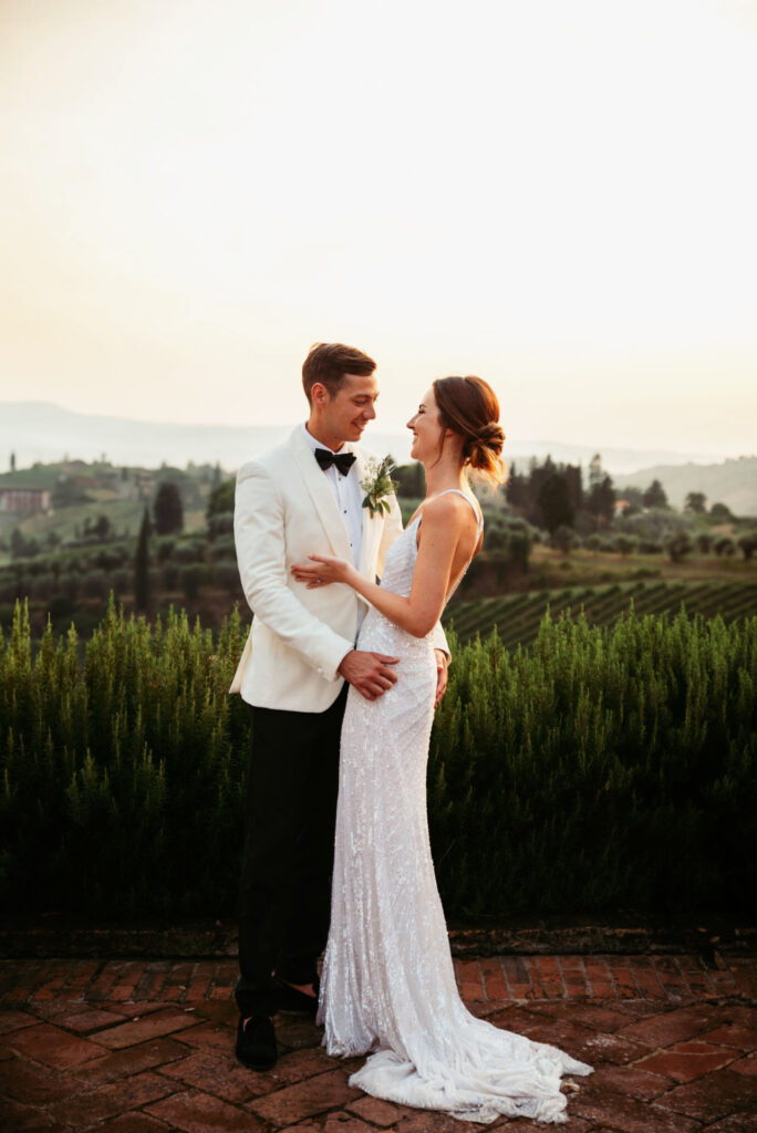 Wedding in Tuscany sunset photoshoot