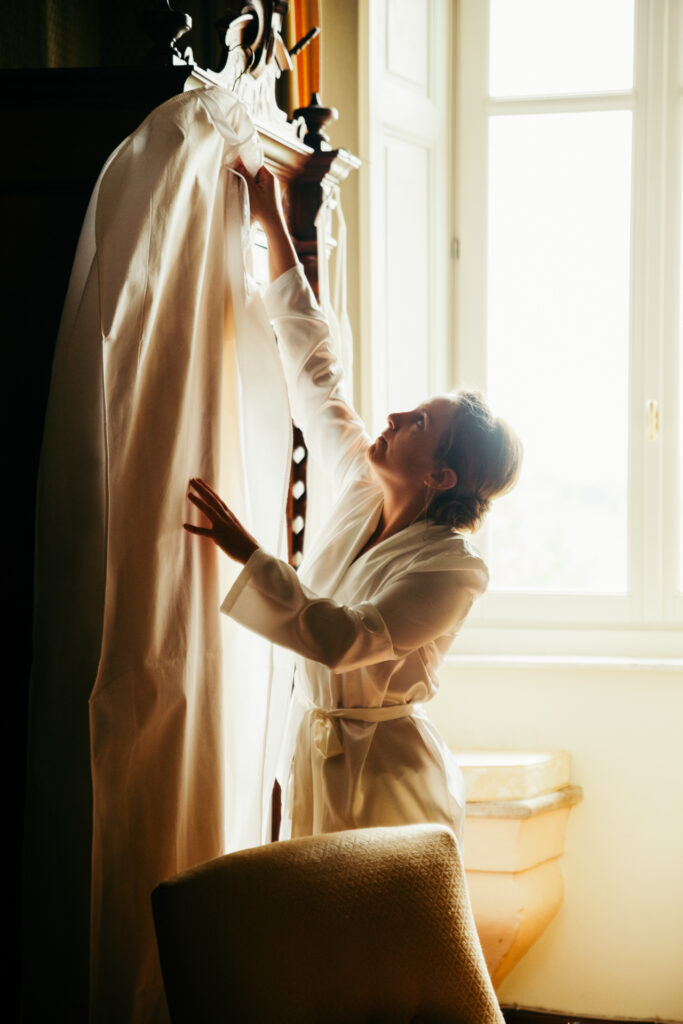 Bride prepares before her wedding in Italy