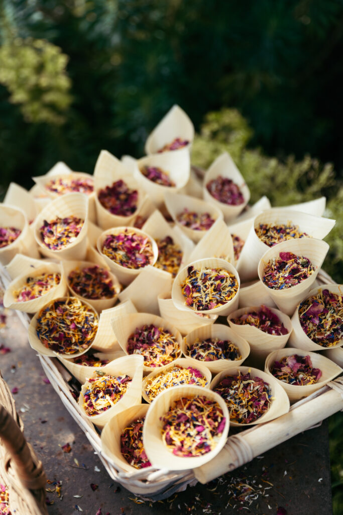 Dried flowers for wedding ceremony in Piedmont