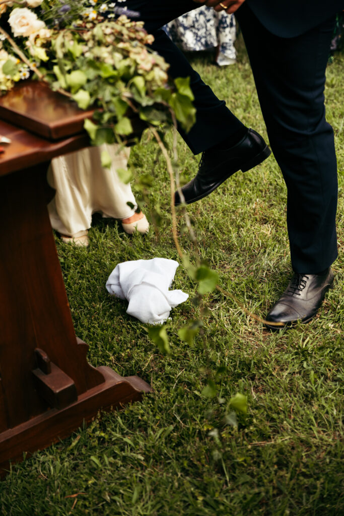 Wine glass breaking during the ceremony