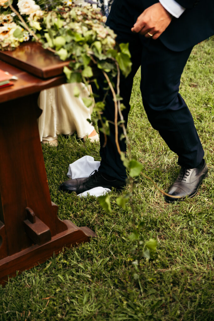 Wine glass breaking during the ceremony