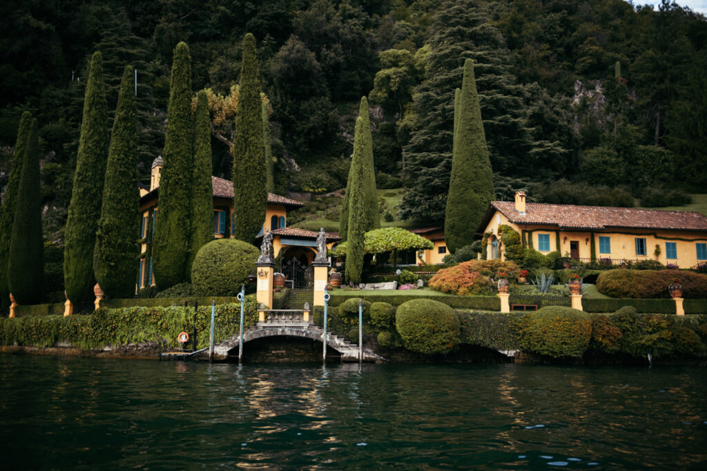 Luxurious villa with a manicured garden and private dock on Lake Como