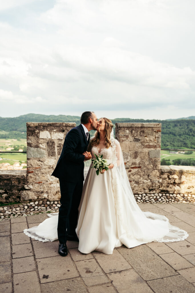 Couple posing during a Wedding Photoshoot at CastelBrando